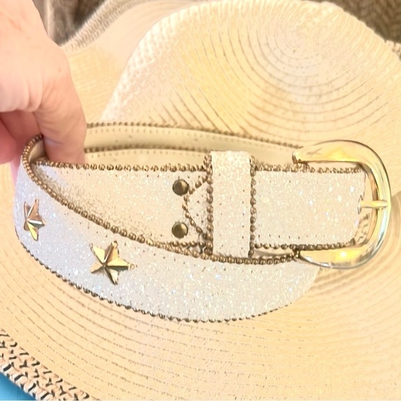 VTG Elite Western Star Studded Glitter Belt Cowgirl Y2K Rodeo Glam Waist Size M main image 7